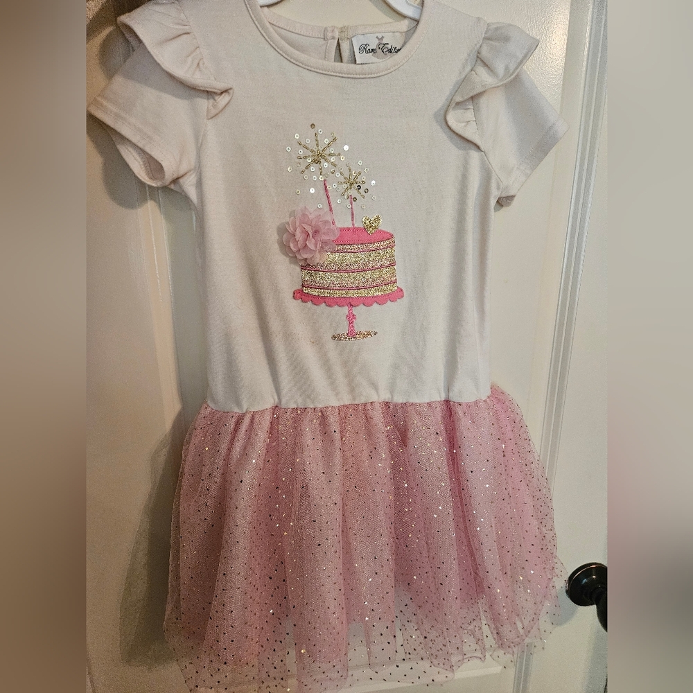 Rare Editions Cream Dress with Star Design